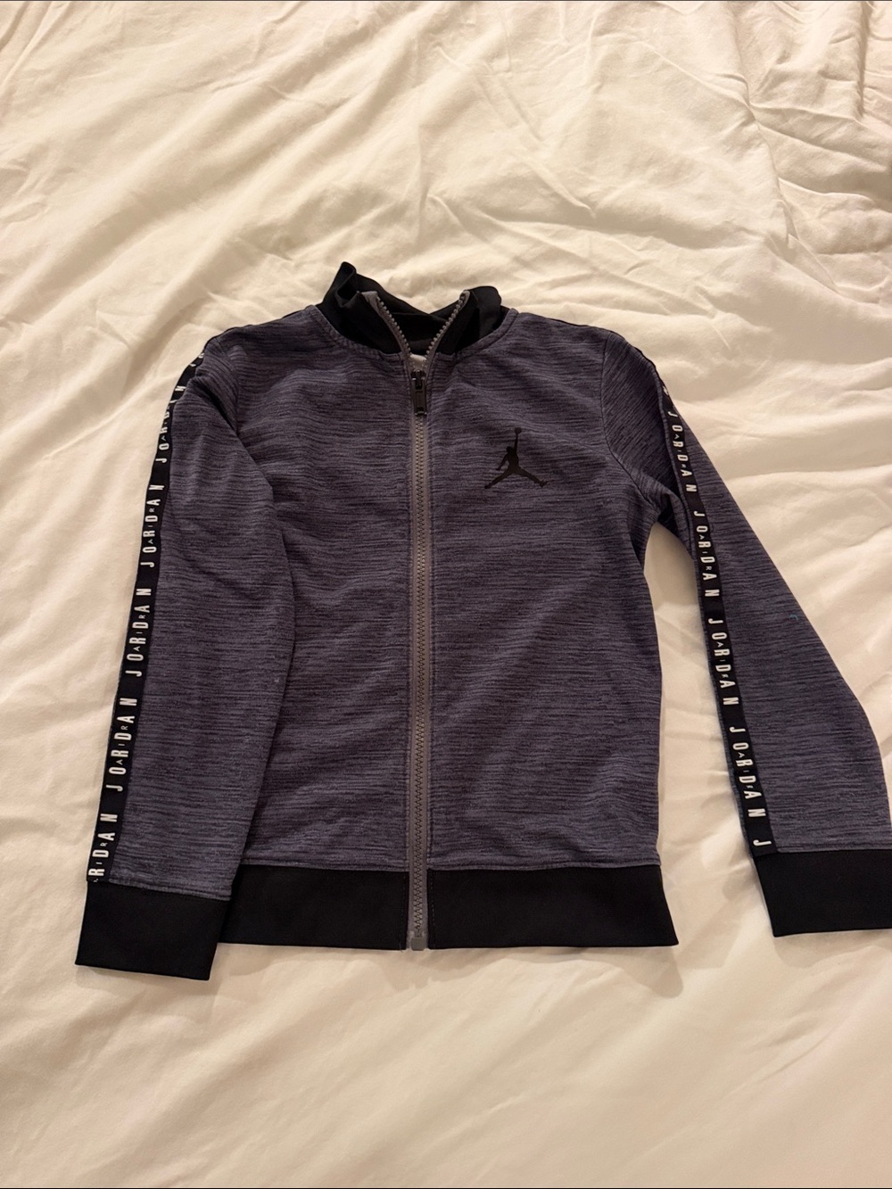 Jordan Boy’s Grey and Black Zip-Up with Black Trim